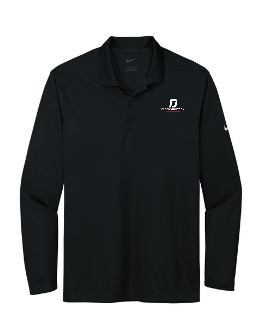 NKDC2104 - Black Nike Dri-FIT Long Sleeve Polo