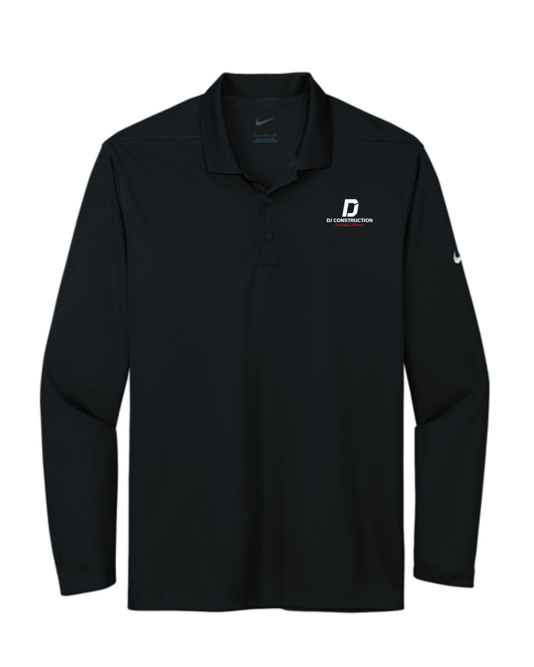 NKDC2104 - Black Nike Dri-FIT Long Sleeve Polo